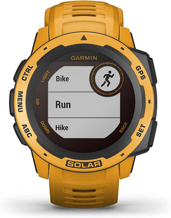 Garmin Instinct Solar, Solar-powered Rugged Outdoor Smartwatch, Built-in Sports Apps and Health Monitoring, Sunburst Yellow - Gadcet.com