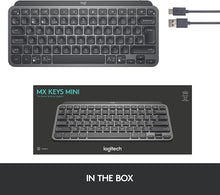 Buy Logitech,Logitech MX Keys Mini Minimalist Wireless Illuminated Keyboard, Compact, Bluetooth, Backlit, USB-C, Compatible with Apple macOS, iOS, Windows, Linux, Android, Metal Build - Graphite - Gadcet.com | UK | London | Scotland | Wales| Ireland | Near Me | Cheap | Pay In 3 | Hardware