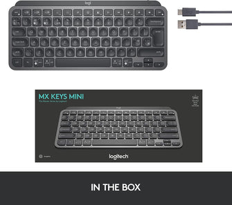 Buy Logitech,Logitech MX Keys Mini Minimalist Wireless Illuminated Keyboard, Compact, Bluetooth, Backlit, USB-C, Compatible with Apple macOS, iOS, Windows, Linux, Android, Metal Build - Graphite - Gadcet.com | UK | London | Scotland | Wales| Ireland | Near Me | Cheap | Pay In 3 | Hardware
