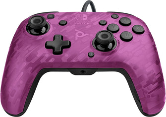 PDP Gaming Faceoff Deluxe+ Wired Switch Pro Controller - Purple Camo - Officially Licensed by Nintendo - Customizable buttons and paddles - Ergonomic Controllers - Gadcet.com