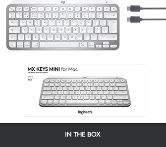 Logitech,Logitech MX Keys Mini for Mac Minimalist Wireless Keyboard, Compact, Bluetooth, Backlit Keys, USB-C, Tactile Typing, Compatible with MacBook Pro,Macbook Air,iMac,iPad - Gadcet.com