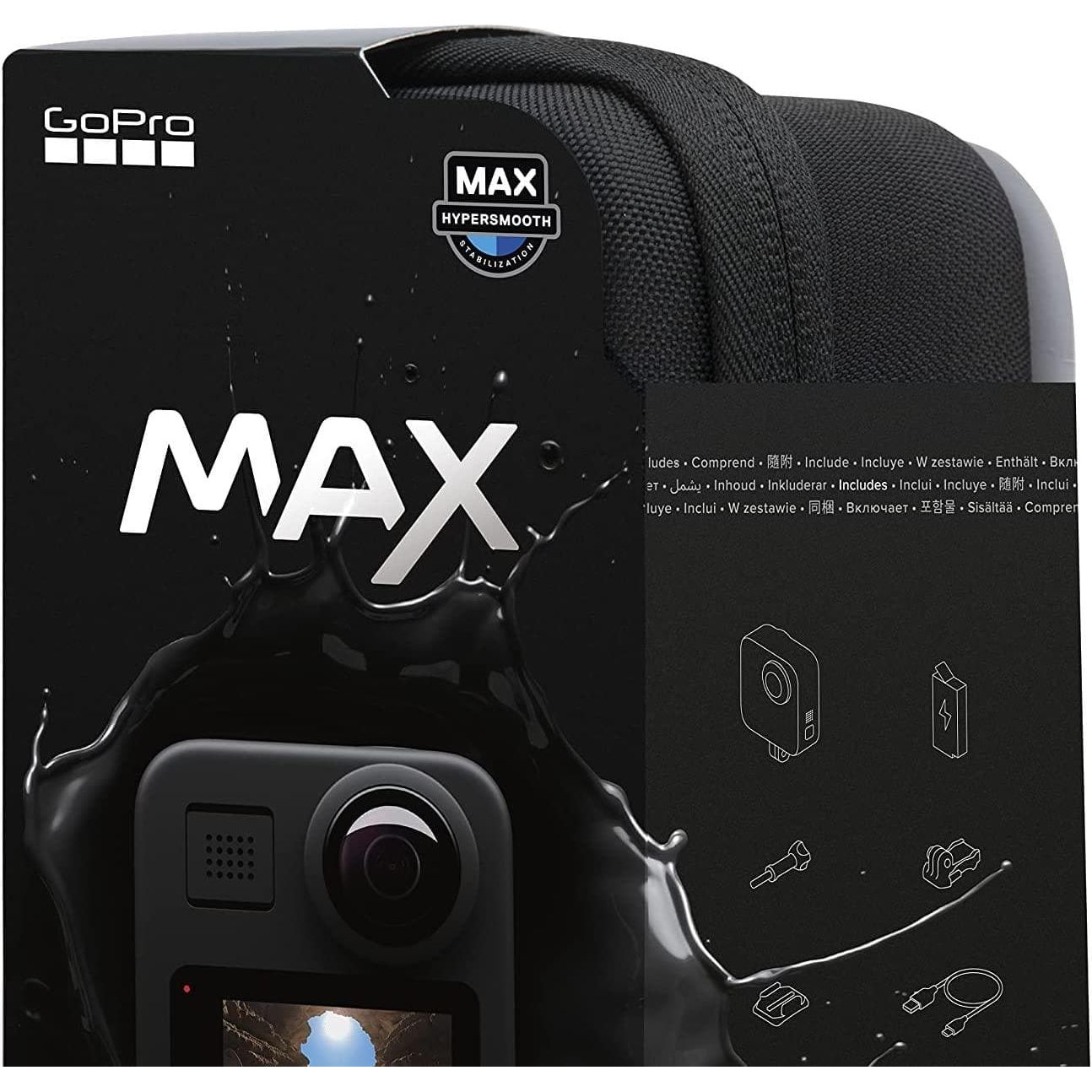 Buy GoPro,GoPro Max - Waterproof 360 Digital Action Camera with Unbreakable Stabilisation, Touch Screen and Voice Control - Live HD Streaming, Black - Gadcet.com | UK | London | Scotland | Wales| Ireland | Near Me | Cheap | Pay In 3 | Cameras