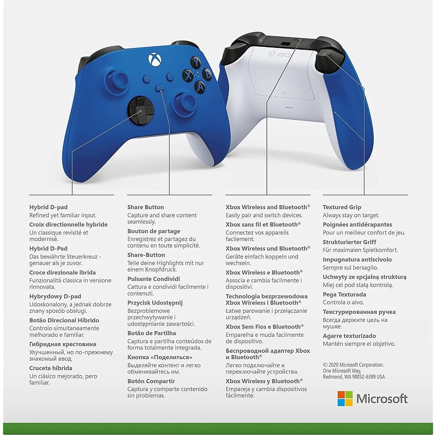 Buy Microsoft,Microsoft Xbox Wireless Controller – Shock Blue - Gadcet.com | UK | London | Scotland | Wales| Ireland | Near Me | Cheap | Pay In 3 | Game Controllers