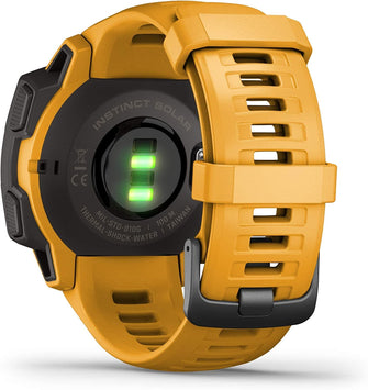 Garmin Instinct Solar, Solar-powered Rugged Outdoor Smartwatch, Built-in Sports Apps and Health Monitoring, Sunburst Yellow - Gadcet.com