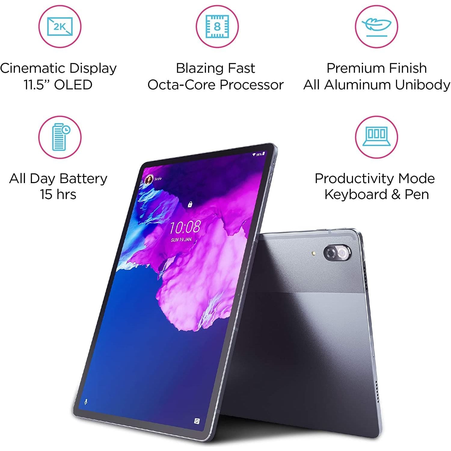 Lenovo P11 Pro 11.5 Inch 128GB Wi-Fi Tablet - Grey With Keyboard and Pen - Gadcet.com