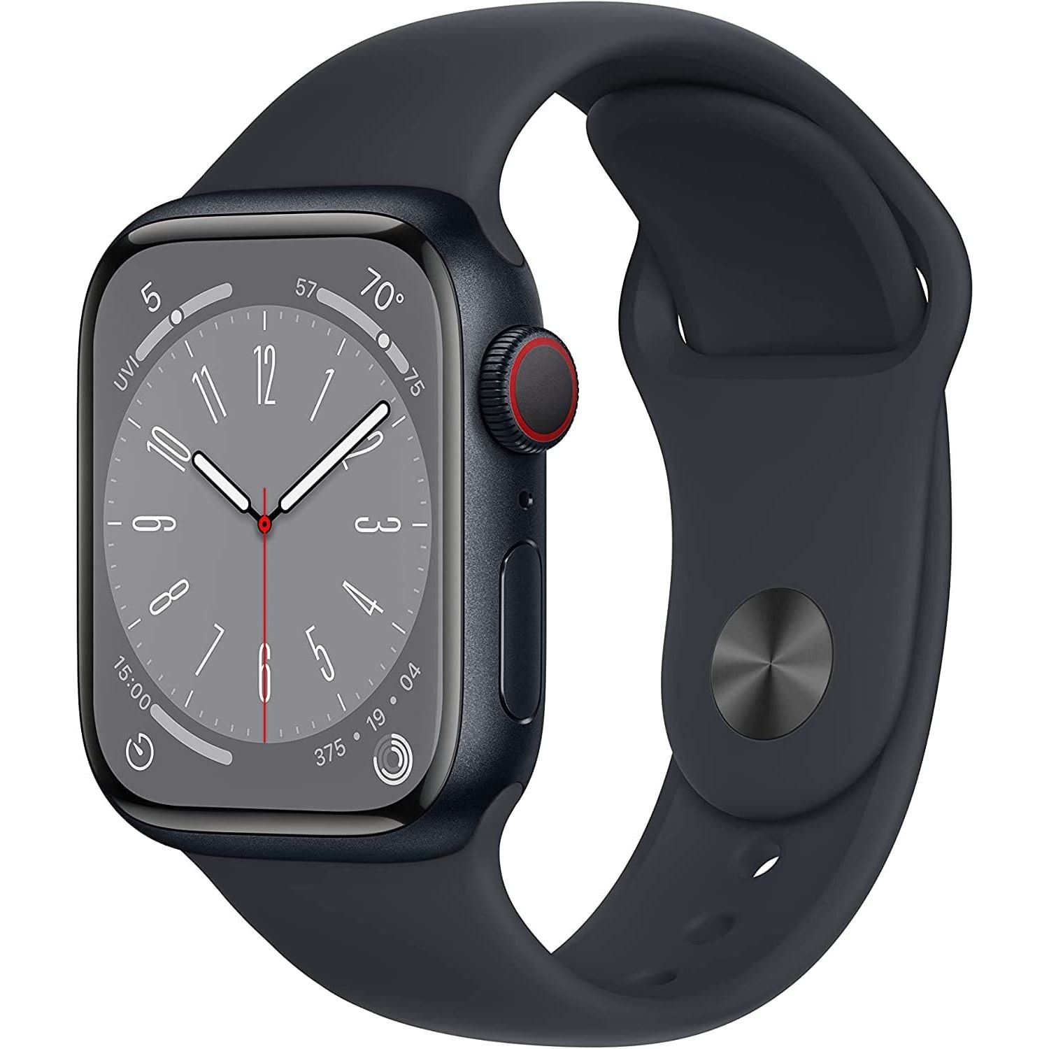 Apple,Apple Watch Series 8 (GPS + Cellular, 41mm) Smart watch - Midnight Aluminium Case with Midnight Sport Band - Gadcet.com