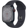 Apple,Apple Watch Series 8 (GPS + Cellular, 41mm) Smart watch - Midnight Aluminium Case with Midnight Sport Band - Gadcet.com