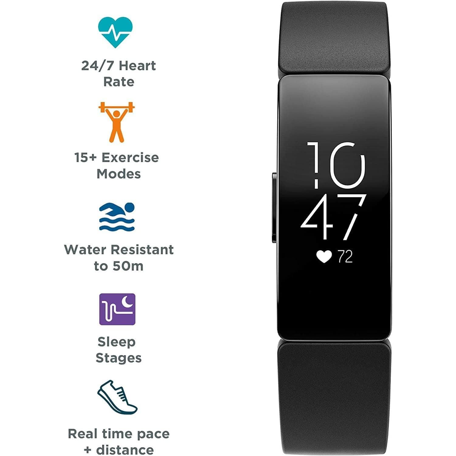 Buy Fitbit,Fitbit Inspire HR Health & Fitness Tracker with Auto-Exercise Recognition, 5 Day Battery, Sleep & Swim Tracking, Black - Gadcet.com | UK | London | Scotland | Wales| Ireland | Near Me | Cheap | Pay In 3 | Watches