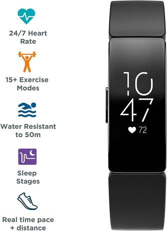 Buy Fitbit,Fitbit Inspire HR Health & Fitness Tracker with Auto-Exercise Recognition, 5 Day Battery, Sleep & Swim Tracking, Black - Gadcet.com | UK | London | Scotland | Wales| Ireland | Near Me | Cheap | Pay In 3 | Watches