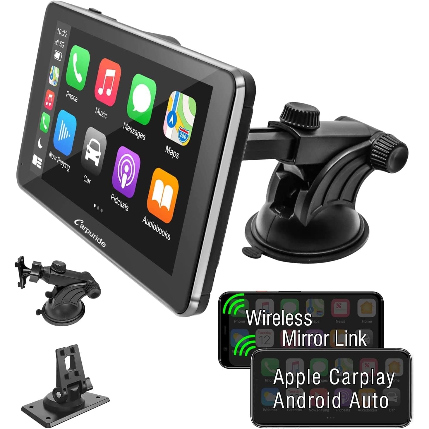 Carpuride 7 Inch Full HD Touch Screen Portable for Car