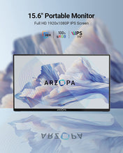 ARZOPA 15.6 Inch , Portable Monitor 1920×1080 FHD, Monitor Screen with HDMI/Type-C/USB-C, Eye Care Gaming Portable Screen, Dual Built-in Speaker for Laptop/PC/Mac/PS3/PS4/PS5/Xbox - Gadcet.com