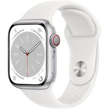 apple,Apple Watch Series 8 (GPS + Cellular 41mm) Smart watch - Silver Aluminium Case with White Sport Band - Regular - Gadcet.com