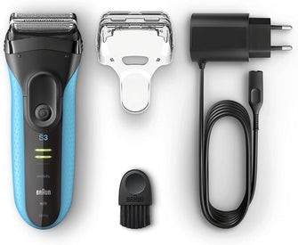 Buy Braun,Braun Series 3 ProSkin Electric Shaver, Electric Razor For Men With Pop Up Precision Trimmer, Sensitive Blades, Wet & Dry, Rechargeable & Cordless, 2 Pin Bathroom Plug, 3040s, Black/Blue Razor - Gadcet.com | UK | London | Scotland | Wales| Ireland | Near Me | Cheap | Pay In 3 | Health Care