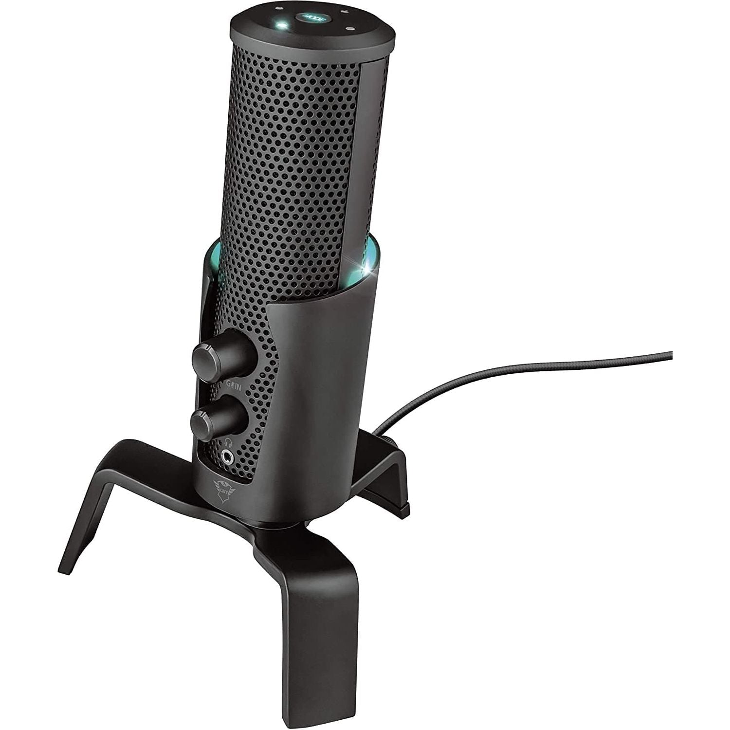 Trust Gaming GXT 258 Fyru USB 4-In-1 Streaming Microphone for PC, PS4, PS5 and Laptop , Black