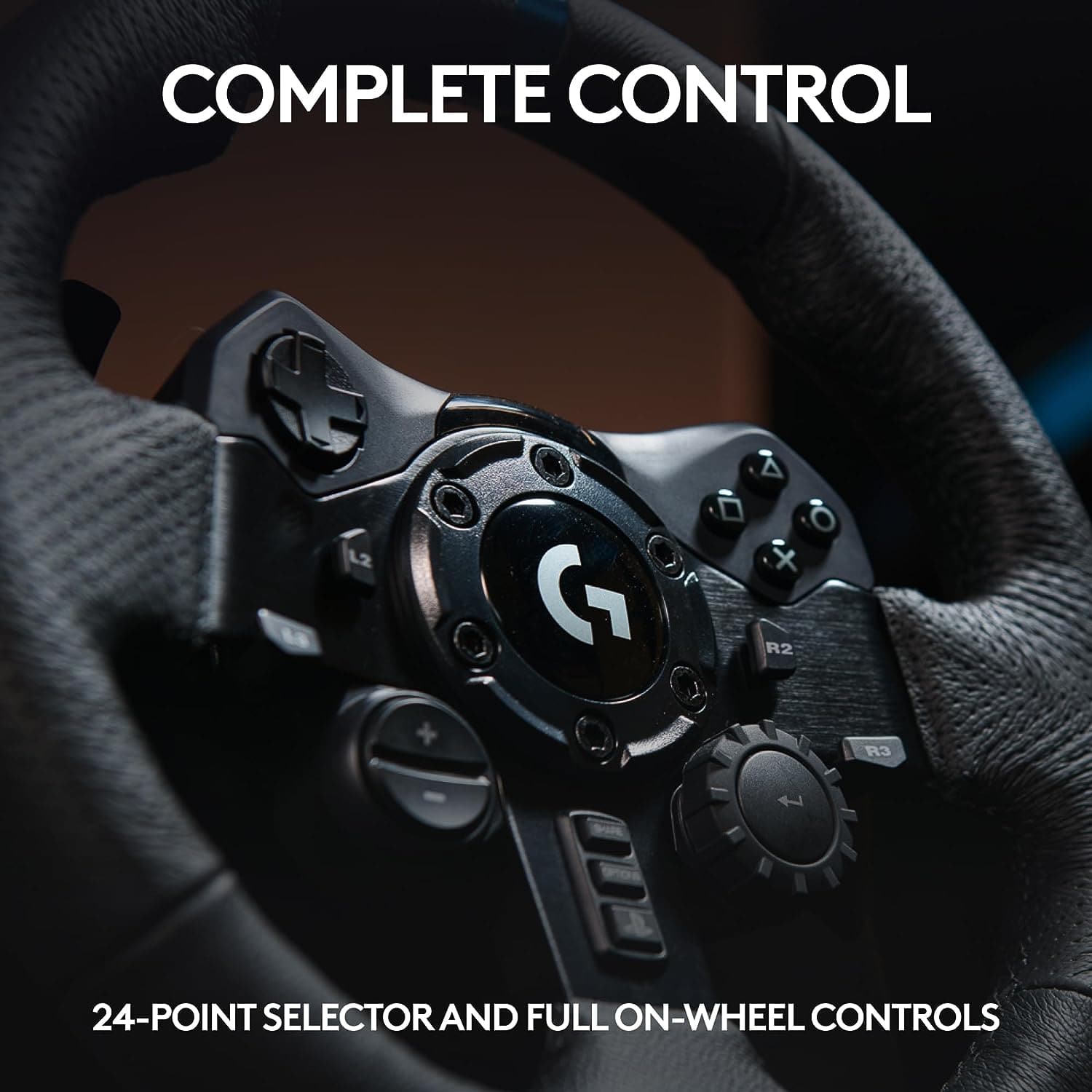 Logitech G923 Racing Wheel and Pedals, TRUEFORCE up to 1000 Hz Force Feedback, Responsive Driving Design, Dual Clutch Launch Control, Genuine Leather Wheel Cover, for PS5, PS4, PC, Mac - Black - 5