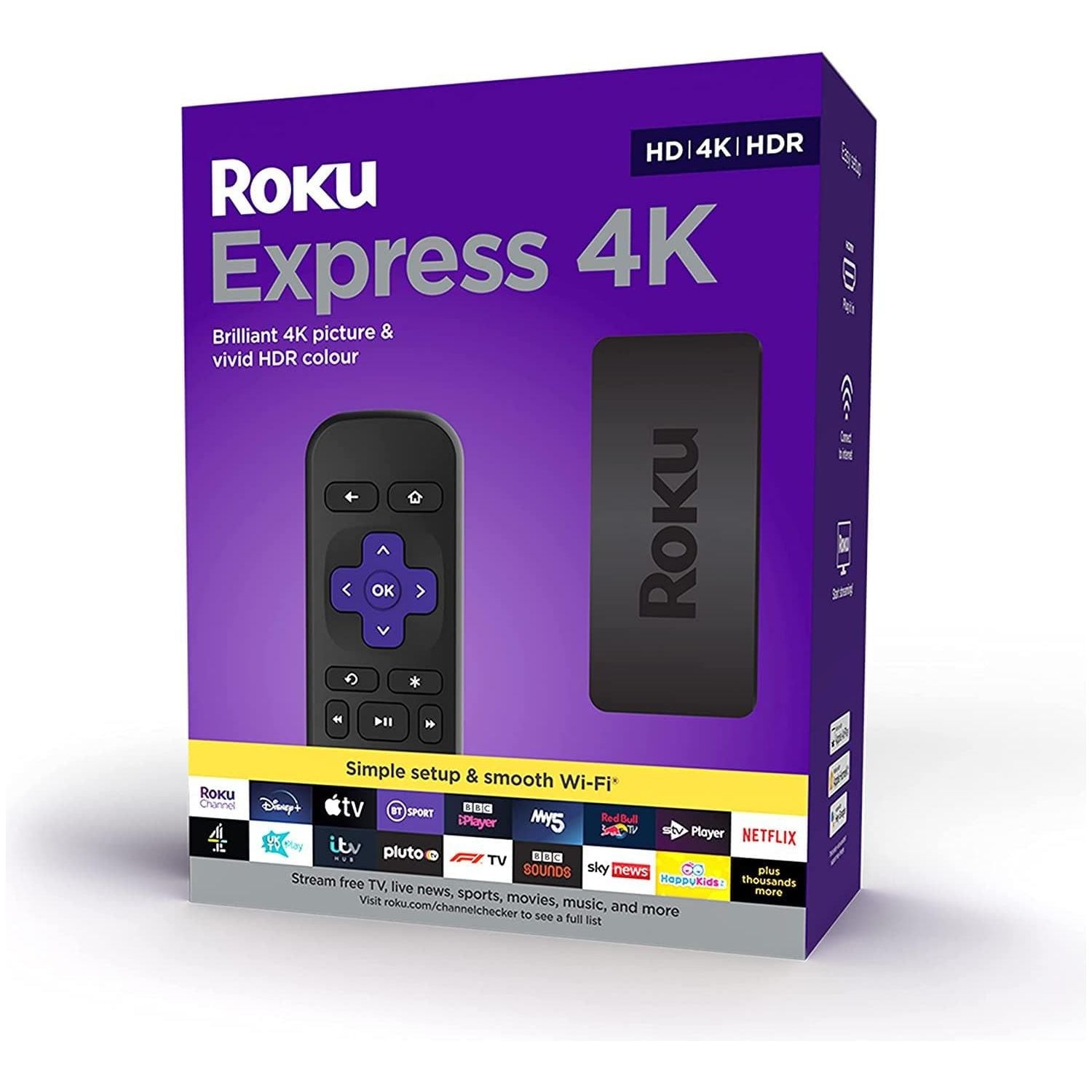 Buy Roku,Roku Express 4K HD Streaming Media Player - Gadcet.com | UK | London | Scotland | Wales| Ireland | Near Me | Cheap | Pay In 3 | TV Converter Boxes