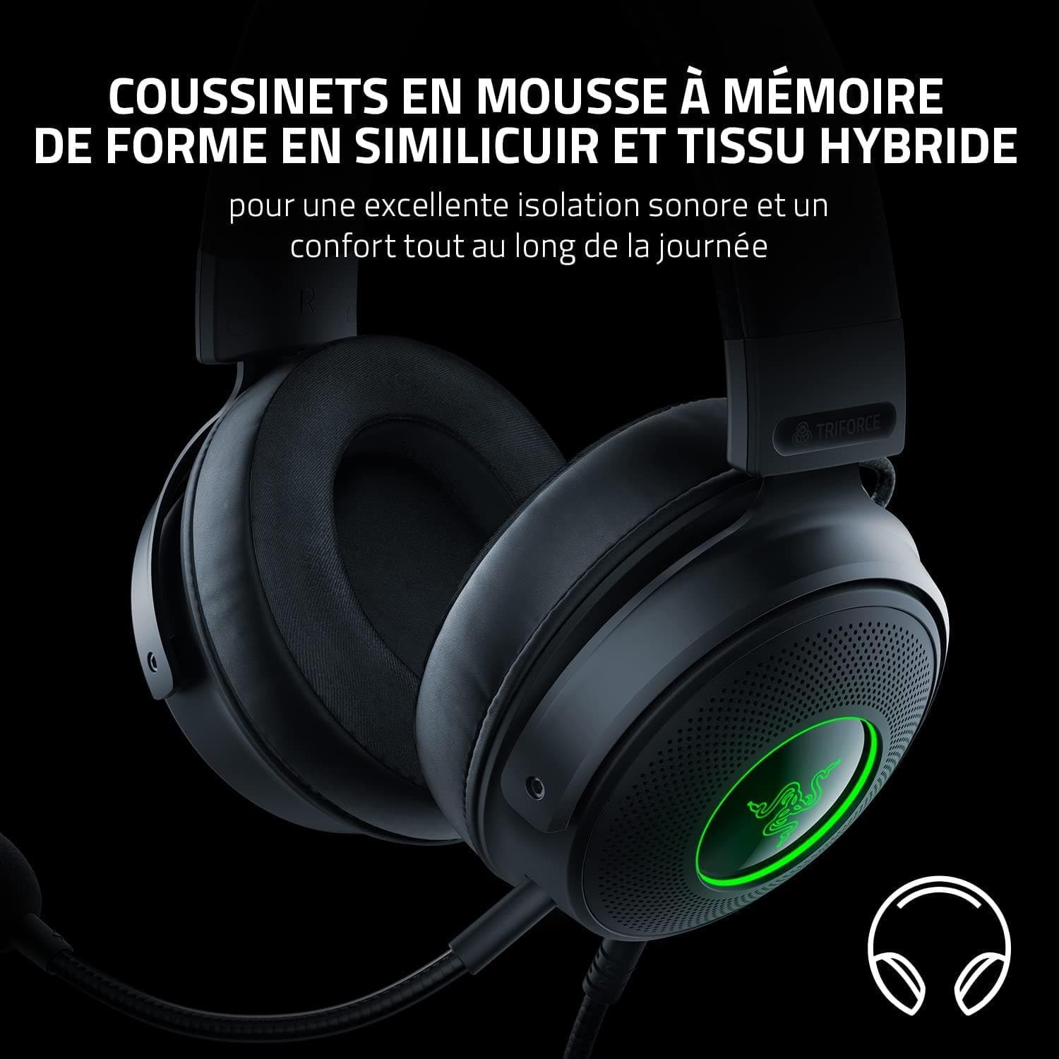 Buy Razer,Razer Kraken V3 - Wired USB Gaming Headset with Razer Chroma RGB (TriForce 50mm Drivers, THX Spatial Audio, HyperClear Cardioid Mic, Chroma RGB) Black - Gadcet.com | UK | London | Scotland | Wales| Ireland | Near Me | Cheap | Pay In 3 | Headphones