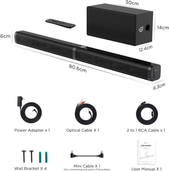 ULTIMEA,ULTIMEA Tapio V Soundbar, 5 Bass Surround Sound Soundbar, 2.1 CH Home Audio Su - Gadcet.com