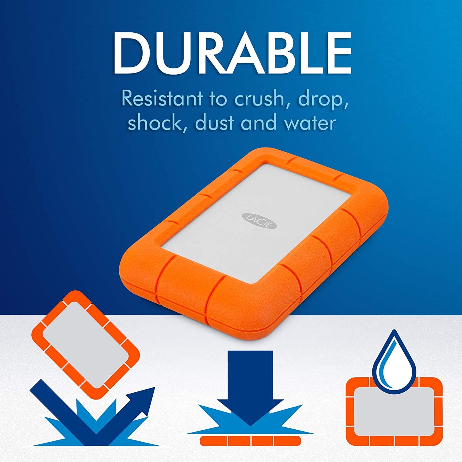LaCie Rugged Mini , 1TB , 2.5", Portable External Hard Drive , for PC and Mac - Gadcet.com