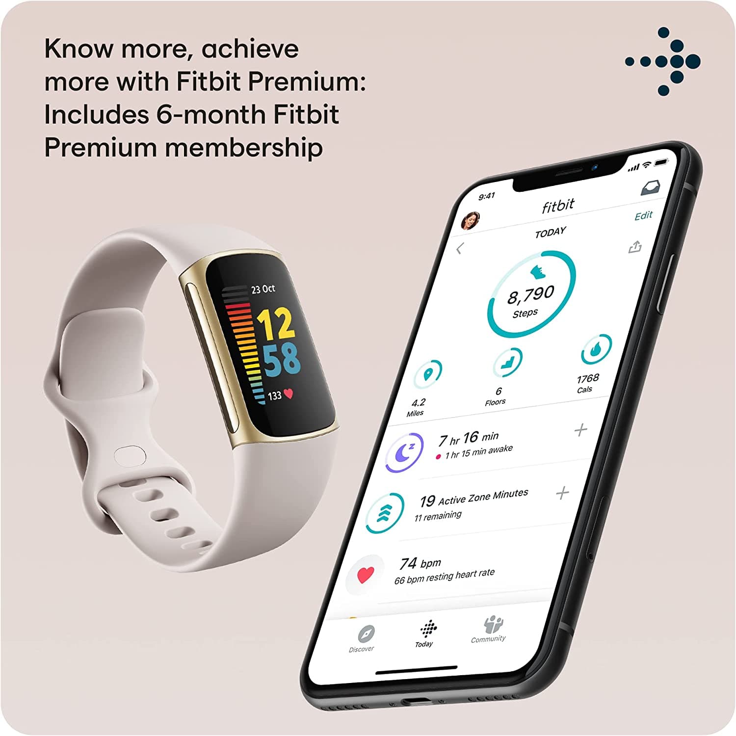Fitbit Charge 5 Fitness Tracker - Gold / White - Gadcet.com