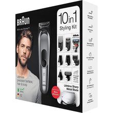 Braun All-in-one Trimmer 7 MGK7221, 10-in-1 Beard Trimmer for Men, Hair Clipper, For Face, Hair, Body, Ear, Nose, With AutoSense Technology, 8 Attachments, Black/Metallic Grey