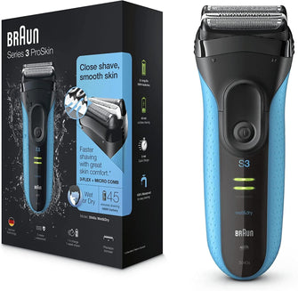 Buy Braun,Braun Series 3 ProSkin Electric Shaver, Electric Razor For Men With Pop Up Precision Trimmer, Sensitive Blades, Wet & Dry, Rechargeable & Cordless, 2 Pin Bathroom Plug, 3040s, Black/Blue Razor - Gadcet.com | UK | London | Scotland | Wales| Ireland | Near Me | Cheap | Pay In 3 | Health Care