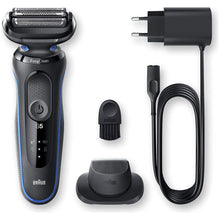 Braun Series 5 Electric Shaver, With Precision Trimmer Attachment For Moustache & Sideburns Trimming, 100% Waterproof, 2 Pin Bathroom Plug, 50-B1200s, Blue Razor - Gadcet.com