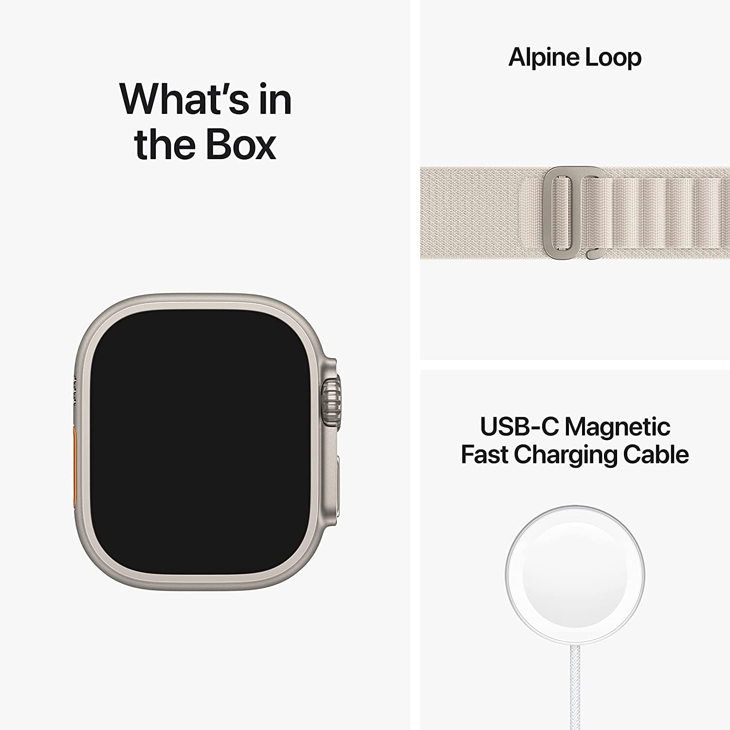 Apple,Apple Watch Ultra (GPS + Cellular), 49mm Titanium Case with Starlight Alpine Loop - Gadcet.com