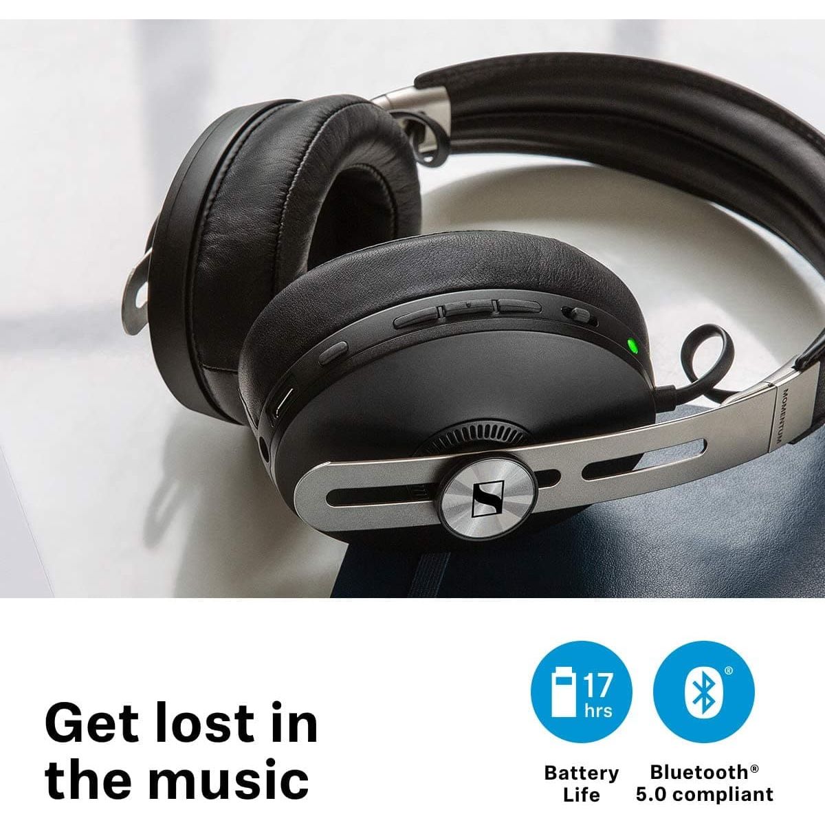 Sennheiser Momentum 3 Wireless Noise Cancelling Headphones with Alexa built-in, Auto On/Off, Smart Pause Functionality and Smart Control App, Black - Gadcet.com