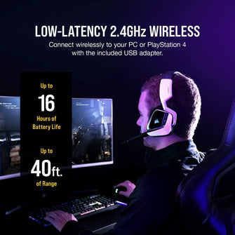 Corsair,Corsair VOID ELITE RGB Gaming Headset (7.1 Surround Sound) - White - Gadcet.com