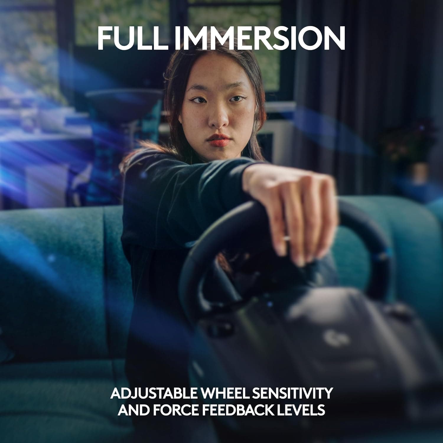 Logitech G923 Racing Wheel and Pedals, TRUEFORCE up to 1000 Hz Force Feedback, Responsive Driving Design, Dual Clutch Launch Control, Genuine Leather Wheel Cover, for PS5, PS4, PC, Mac - Black - 8
