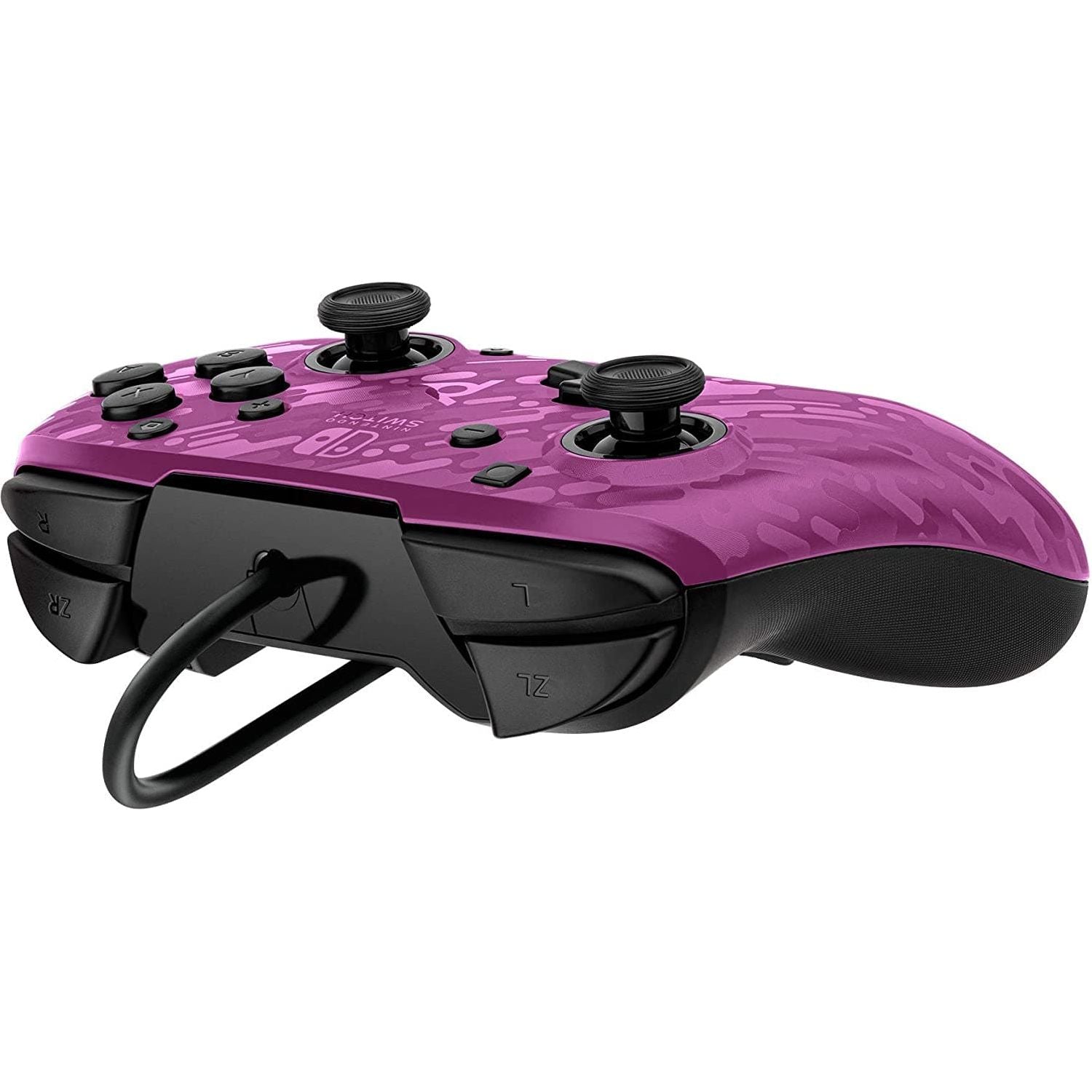 PDP Gaming Faceoff Deluxe+ Wired Switch Pro Controller - Purple Camo - Officially Licensed by Nintendo - Customizable buttons and paddles - Ergonomic Controllers - Gadcet.com