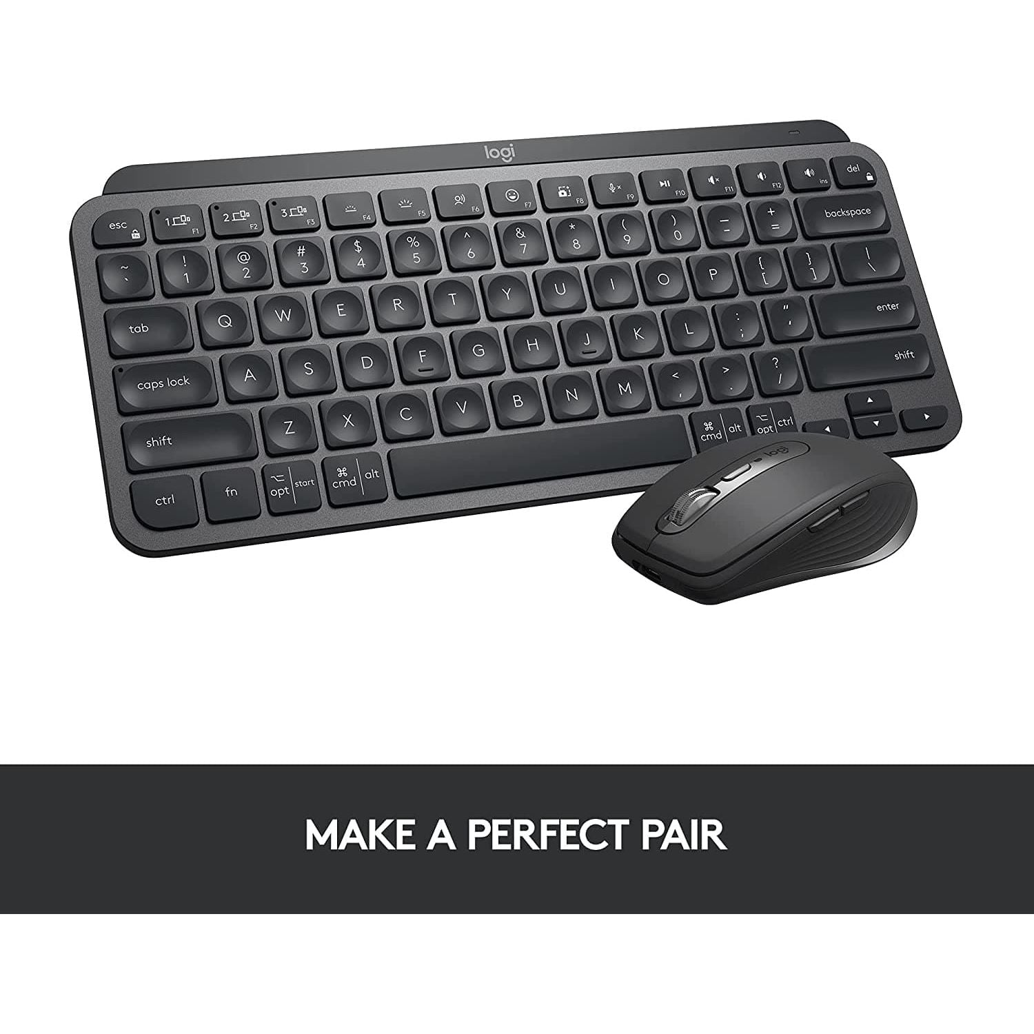 Buy Logitech,Logitech MX Keys Mini Minimalist Wireless Illuminated Keyboard, Compact, Bluetooth, Backlit, USB-C, Compatible with Apple macOS, iOS, Windows, Linux, Android, Metal Build - Graphite - Gadcet.com | UK | London | Scotland | Wales| Ireland | Near Me | Cheap | Pay In 3 | Hardware
