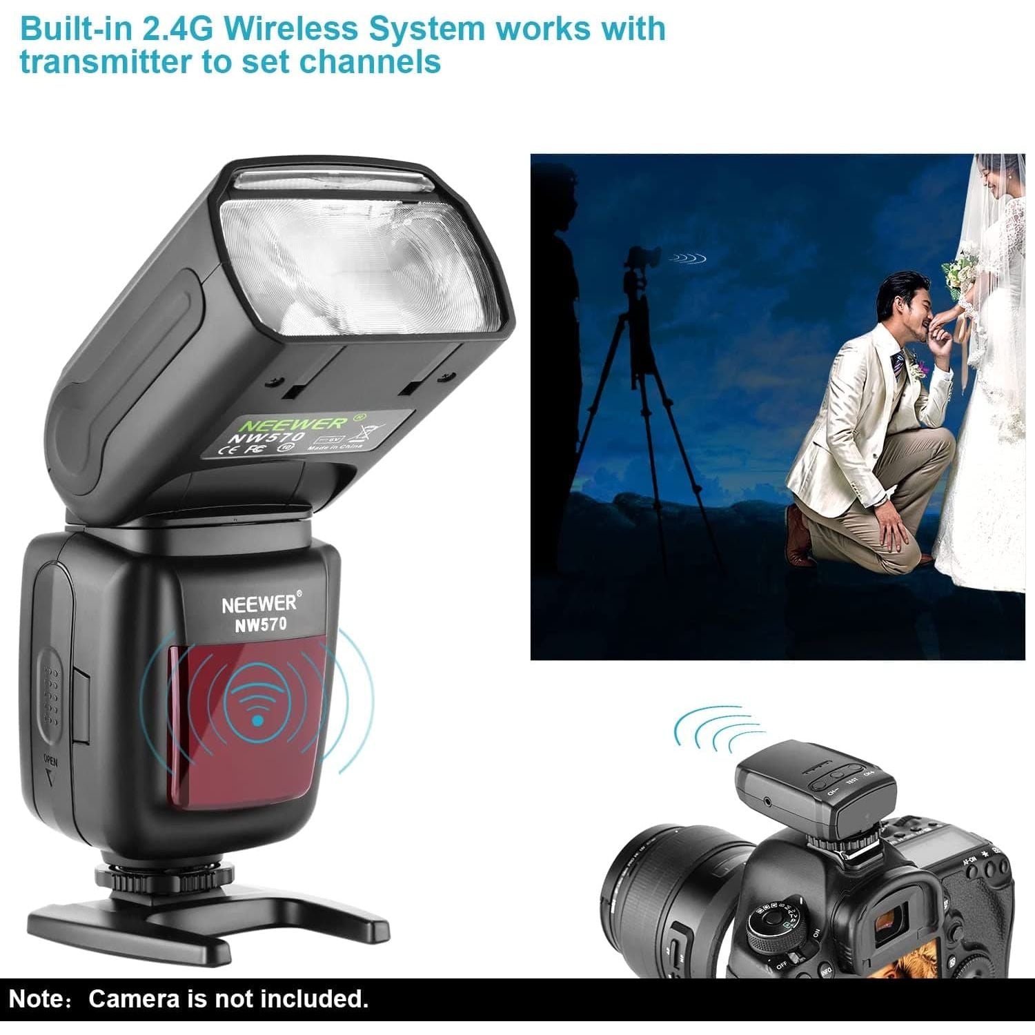 Neewer® Flash Speedlite with 2.4G Wireless System & 15 Channels Transmitter Compatible with DSLR Canon, Nikon, Sony, Panasonic, Olympus, Fujifilm, Pentax and other DSLR Camera - Gadcet.com