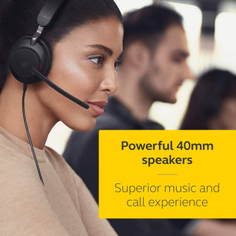 Jabra,Jabra Evolve2 40 PC Headset – Noise Cancelling Microsoft Teams Certified Mono Headphones With 3-Microphone Call Technology – USB-A Cable – Black - Gadcet.com