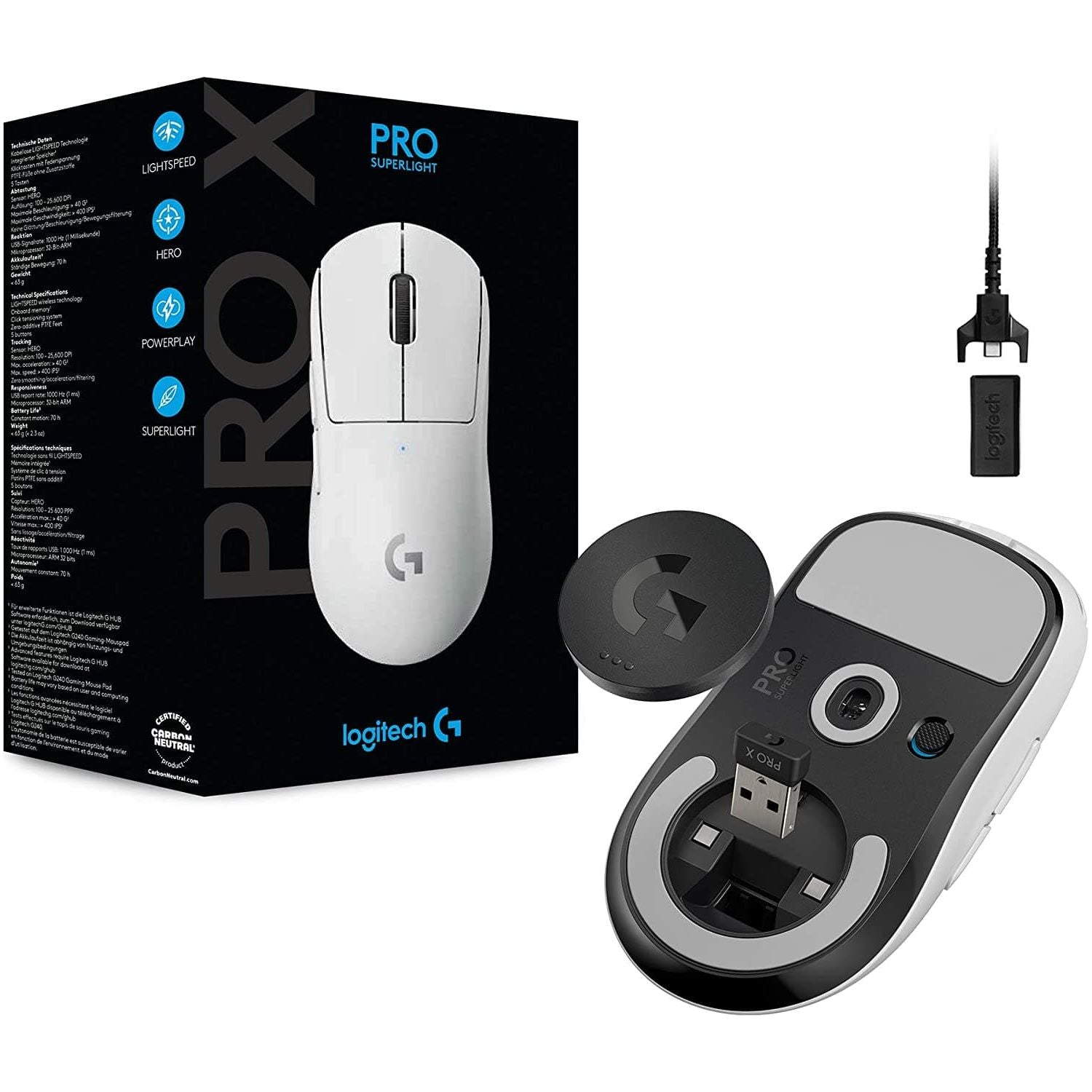 Logitech Pro X Superlight Wireless Mouse - White - Gadcet.com