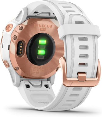 Garmin fenix 6S Pro, Ultimate Multisport GPS Watch, Smaller-Sized, Features Mapping, Music, Grade-Adjusted Pace Monitoring and Pulse Ox Sensors, Rose Gold with White Band - Gadcet.com