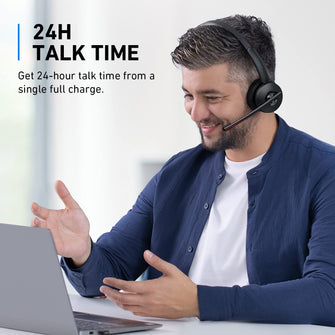 Anker PowerConf H500, Bluetooth Dual Ear Headset with Microphone - Black