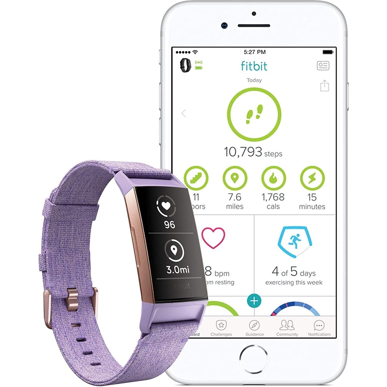 Buy Fitbit,Fitbit Charge 3 NFC Special Edition Advanced Fitness Tracker with Heart Rate, Swim Tracking & 7 Day Battery - Rose-Gold/Lavender, One Size - Gadcet.com | UK | London | Scotland | Wales| Ireland | Near Me | Cheap | Pay In 3 | Watches
