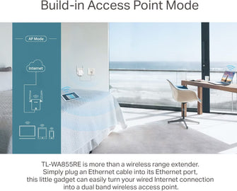 TP-Link N300 Universal Range Extender, Broadband/Wi-Fi Extender, Wi-Fi Booster/Hotspot with 1 Ethernet Port and 2 External Antennas, Plug and Play, Built-in Access Point Mode, UK Plug (TL-WA855RE) - Gadcet.com