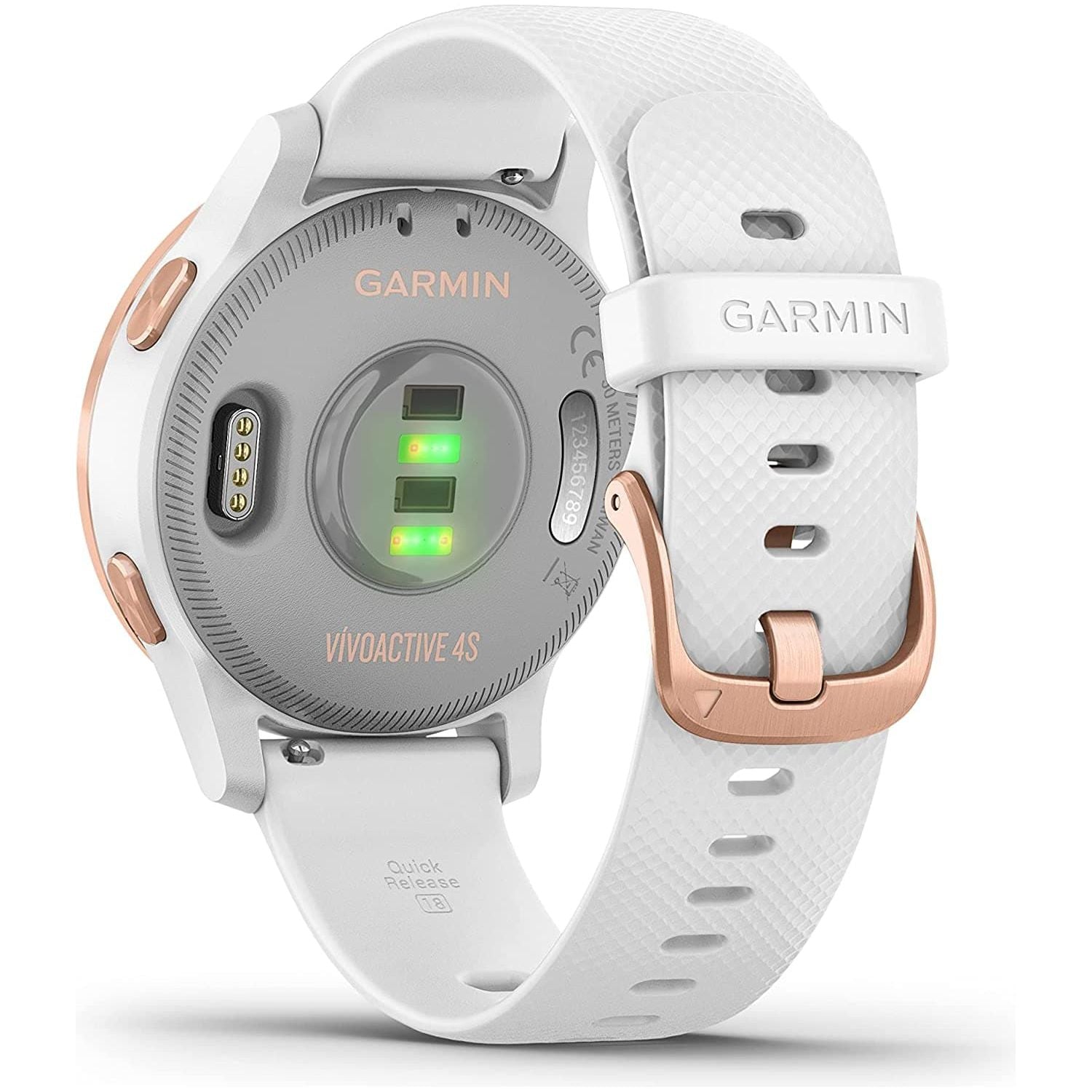Buy Garmin,Garmin Vívoactive 4S, Smaller-Sized GPS Smartwatch, Features Music, Body Energy Monitoring, Animated Workouts, Pulse Ox Sensors and MORE, White/Rose Gold - Gadcet.com | UK | London | Scotland | Wales| Ireland | Near Me | Cheap | Pay In 3 | Watches
