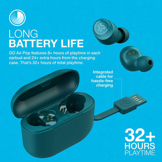 JLab Go Air Pop True Wireless Earbuds, Headphones In Ear, Bluetooth Earphones with Microphone, Wireless Ear Buds, TWS Bluetooth Earbuds with Mic, USB Charging Case, Dual Connect, EQ3 Sound, Teal - Gadcet.com