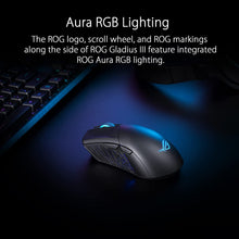 Buy Asus,ASUS ROG Gladius III Wireless Gaming Mouse, 3 Connection Modes - Wired / Bluetooth / RF 2.4 GHz, 19,000 DPI Optical Sensor, 6 Programmable Buttons, RGB, 85 Hour Battery Life, Ergonomic, Black - Gadcet.com | UK | London | Scotland | Wales| Ireland | Near Me | Cheap | Pay In 3 | Mouse Pads