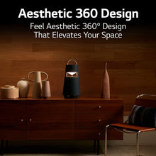 LG,LG XBOOM 360 RP4 Omnidirectional 360˚Sound Portable Wireless Bluetooth Speaker with Mood Lighting, Up to 10 Hours Battery, Indoor/Outdoor - Burgundy - Gadcet.com
