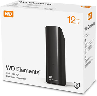 Western Digital,WD 12 TB Elements Desktop External Hard Drive - USB 3.0, Black - Gadcet.com