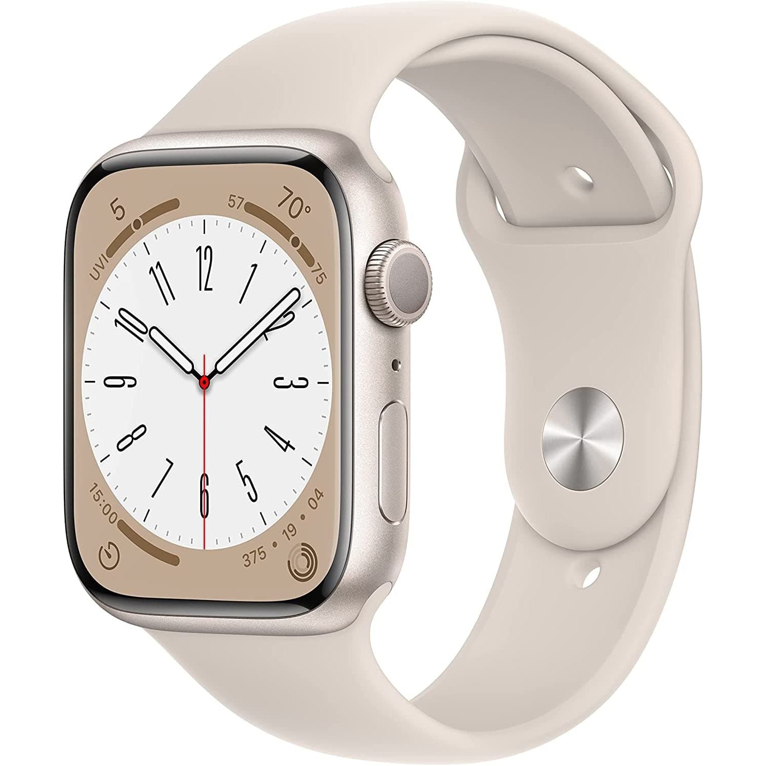Apple,Apple Watch Series 8 GPS 45mm Starlight Alu Case/Starlight Sport Band - MNP23B/A - Gadcet.com