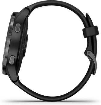 Garmin,Garmin Venu Slate Stainless Steel Bezel with Black Case and Silicone Band - Gadcet.com