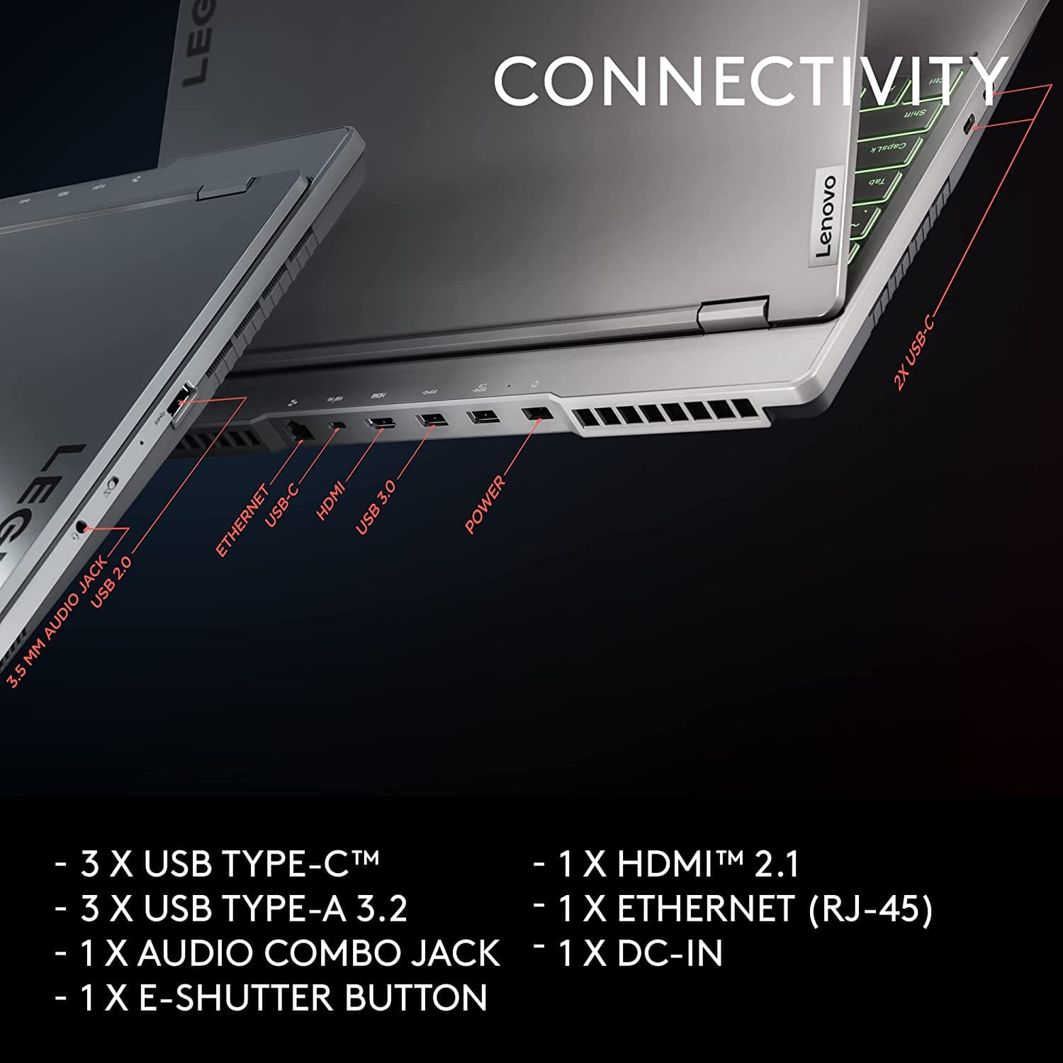 LENOVO Legion 5 Pro 16IAH7H 16" Gaming Laptop - Intel Core i7 - 12700H @ 2.3GHz, RTX 3070 Ti, 16GB RAM 1 TB SSD - Storm Grey
