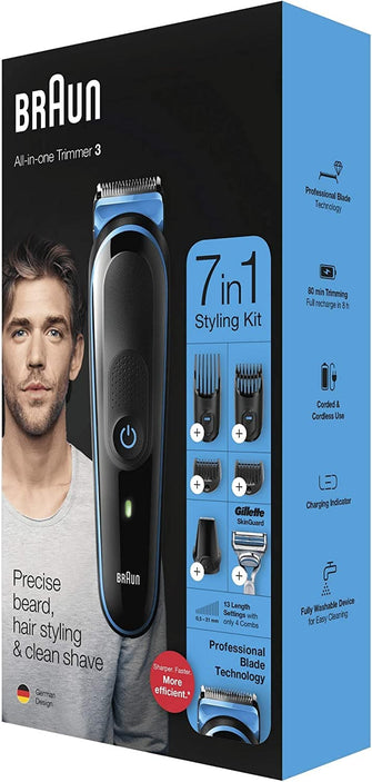 Braun,BRAUN Mgk3242 7 in 1 Hair & Beard Grooming Kit, 350 g - Gadcet.com