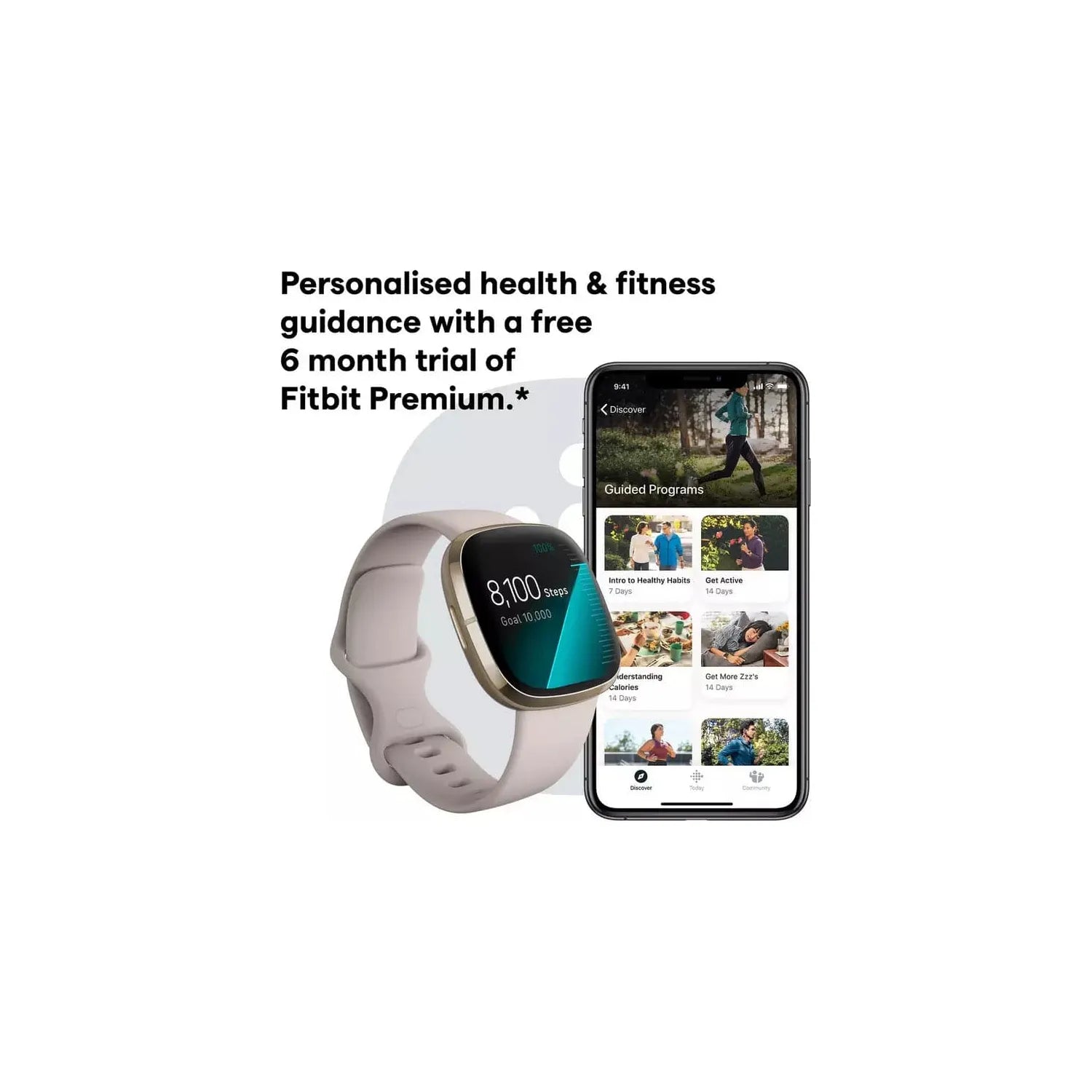 Buy Fitbit,Fitbit Sense Smart Watch - Lunar White - Gadcet.com | UK | London | Scotland | Wales| Ireland | Near Me | Cheap | Pay In 3 | smart watch